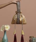 Gold organza potli bag
