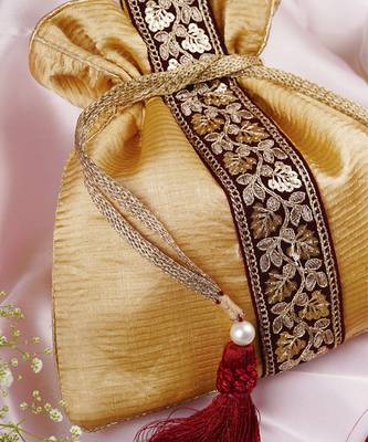 Gold organza potli bag 2