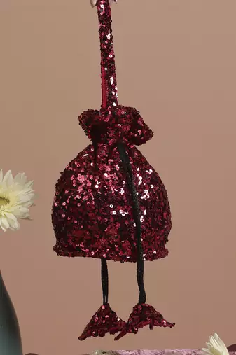 Maroon sequin potli bag