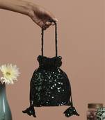 Green sequin potli bag