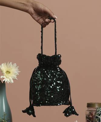 Green sequin potli bag 3