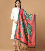 Rama Assam Silk Ceremonial Wear Printed Dupatta For Girls
