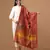 Rust Assam Silk Ceremonial Wear Printed Dupatta For Girls