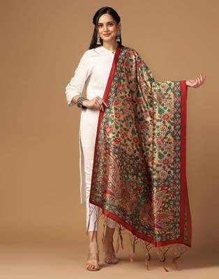 Multy Assam Silk Digital Printed Partywear Dupatta 1
