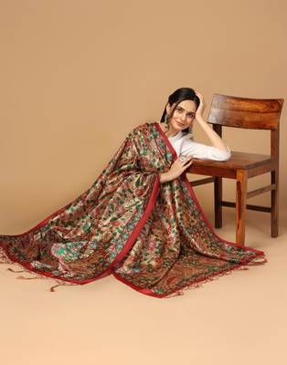 Multy Assam Silk Digital Printed Partywear Dupatta 4