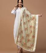 Cream Organza Fabric Wevon With Digital Printed Ceremonial Stylish Dupatta