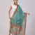 Wevon Jari Border With Digital Printed Sea Green Linen Dupatta