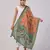 Wevon Jari Border With Digital Printed Orange Linen Dupatta