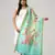 Wevon Jari Border With Digital Printed Blue Linen Dupatta
