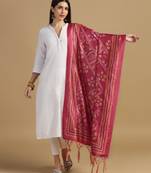 Gajri Assam Silk Digital Printed Ceremonial Dupatta