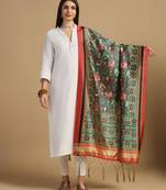 Green Assam Silk Digital Printed Ceremonial Dupatta