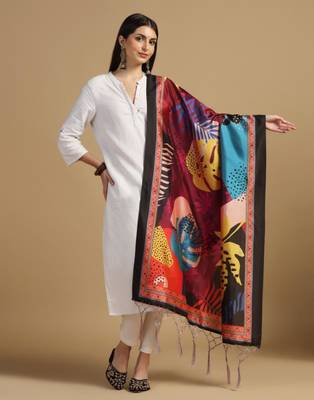 Multy Assam Silk Digital Printed Ceremonial Dupatta 1