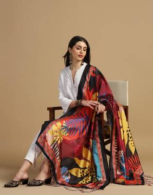 Multy Assam Silk Digital Printed Ceremonial Dupatta 3