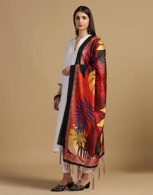 Multy Assam Silk Digital Printed Ceremonial Dupatta 4