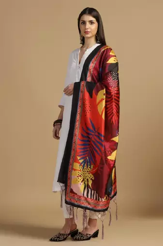 Multy Assam Silk Digital Printed Ceremonial Dupatta