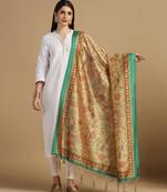 Yellow Assam Silk Digital Printed Ceremonial Dupatta