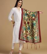 Yellow Assam Silk Digital Printed Ceremonial Dupatta