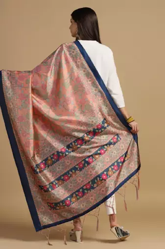 Rama Assam Silk Digital Printed Ceremonial Dupatta