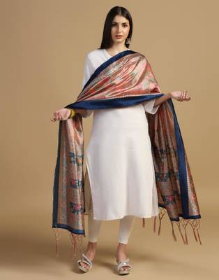 Rama Assam Silk Digital Printed Ceremonial Dupatta 4