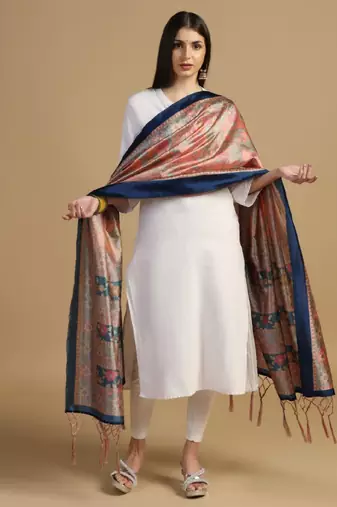 Rama Assam Silk Digital Printed Ceremonial Dupatta
