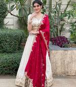 Trendmalls Art silk embroidery sequin work lehenga choli with dupatta for women