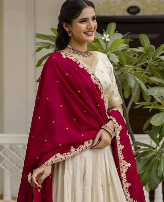Trendmalls Art silk embroidery sequin work lehenga choli with dupatta for women 7