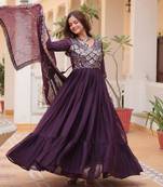 New festival designer long gown with dupatta sets