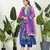 Royal blue chanderi patola digital printed kurta set
