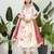 Pastel peach chanderi digital printed kurta set