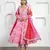 Blush pink floral printed & embroidered anarkali set