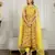 Yellow chanderi floral printed anarkali set