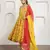 Yellow floral printed & embroidered anarkali set