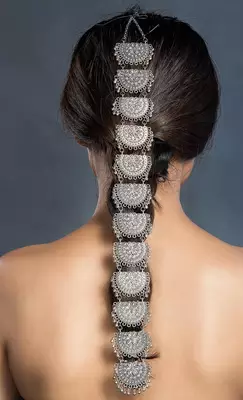 Silver braid choti oxidised choti phool 1