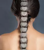 Silver braid choti oxidised choti phool