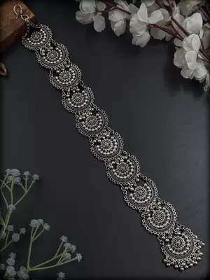 Silver braid choti oxidised choti phool 2