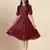 Trendmalls satin cotton round neck half puff sleeve mini western dress