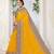 Women's Lemon Satin Embroidery Saree with Unstitched Blouse Piece