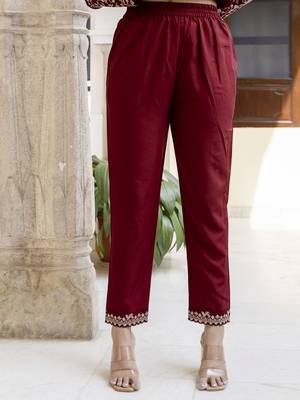 Silk Blend Embroidery Anarkali Kurta Pant Set with Dupatta 7