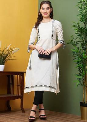 Trendmalls Cotton Embroidery Kurta for Women Caual Wear 1