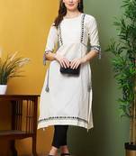 Trendmalls Cotton Embroidery Kurta for Women Caual Wear