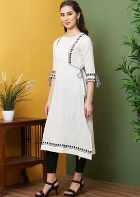 Trendmalls Cotton Embroidery Kurta for Women Caual Wear 3