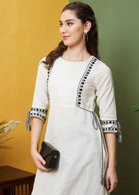 Trendmalls Cotton Embroidery Kurta for Women Caual Wear 4