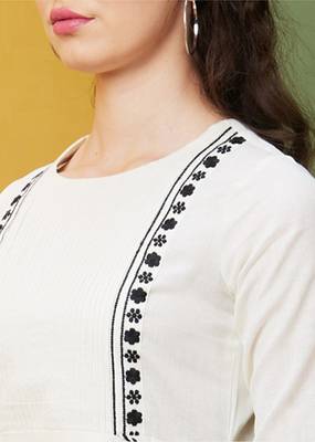 Trendmalls Cotton Embroidery Kurta for Women Caual Wear 5