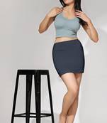 Skirt with shorts for women's & girl's solid high waist flared skater short mini skirt