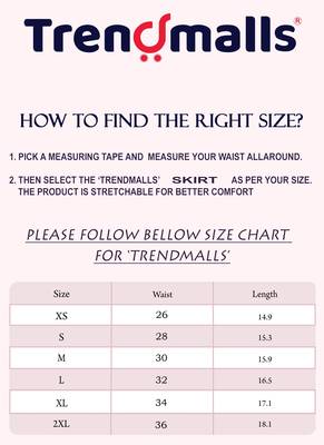 Trendmalls Skirt with shorts for women's & girl's solid high waist flared skater short mini skirt 5