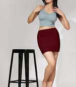 Skirt with shorts for women's & girl's solid high waist flared skater short mini skirt