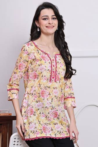 Women's cotton jaipuri printed tunic