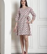 Women's pure cambric cotton jaipuri printed western dress
