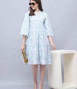 Women's pure cotton jaipuri printed western dress