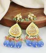 Kundan meena jhumka earrings